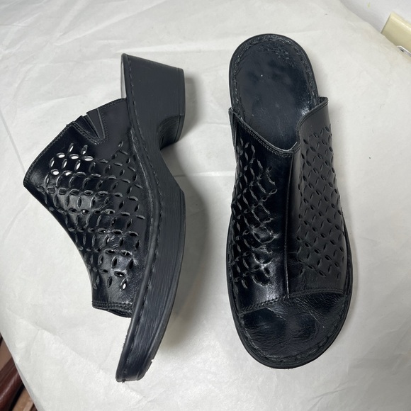 Josef Seibel Rebecca 25 Women Black Leather Slide Platform Sandals. 39 US 8 - Picture 11 of 11